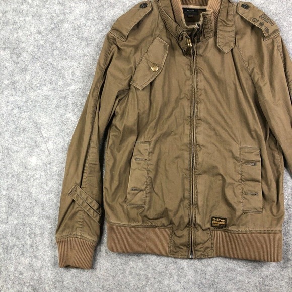 G Star Raw Astron Art Bomber Jacket Size Medium Womens Distressed Olive - Picture 2 of 9